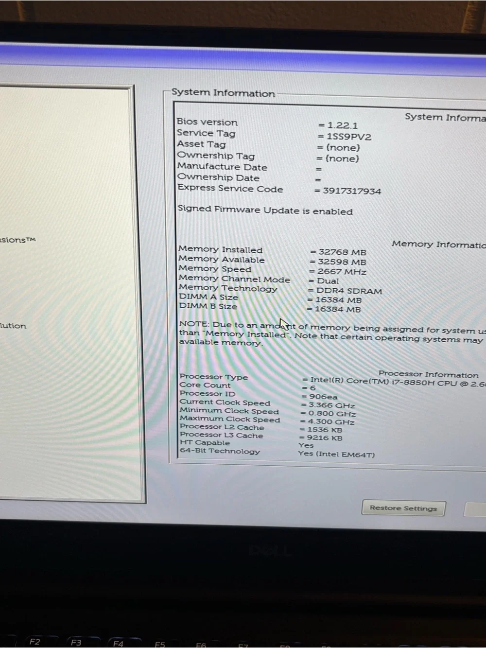 Dell Laptop with Black Chassis and Silver Keyboard Trim